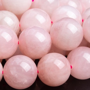 Genuine Natural Rose Quartz Gemstone Beads 16MM Pink Round AA Quality Loose Beads (103504)
