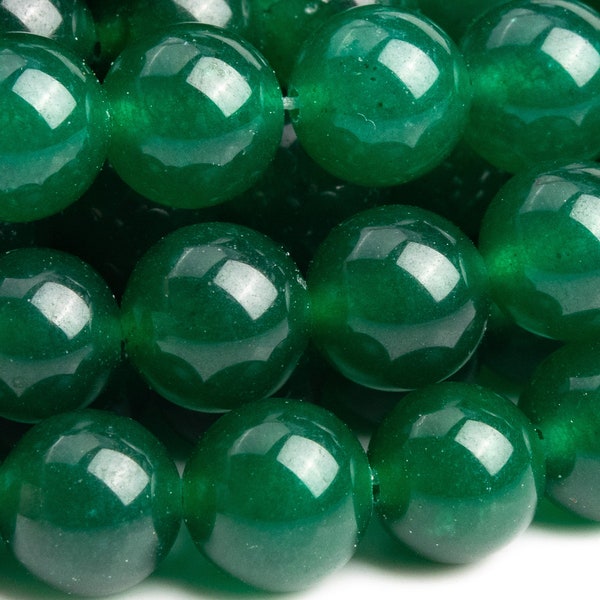 Jade Gemstone Beads 7-8MM Dark Green Round Quality Loose Beads (101011)