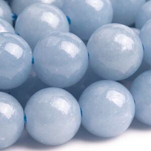 Genuine Natural Angelite Gemstone Beads 7-8MM Blue Round AAA Quality Loose Beads (111090)