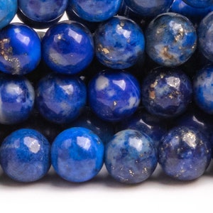 Genuine Natural Lapis Lazuli Gemstone Beads 5-6MM Deep Blue Round A Quality Loose Beads (123947)