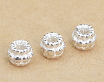 10 Pcs - 4x3MM Sterling Silver Tube Spacer Beads for Jewelry Making (64009-2186)