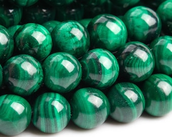 Genuine Natural Malachite Gemstone Beads 5-6MM Green Round AAA Quality Loose Beads (103020)