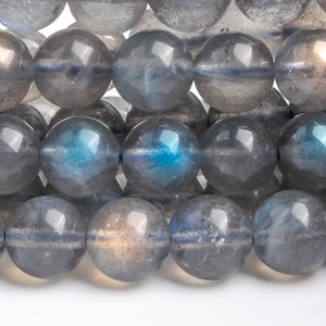 Genuine Natural Labradorite Gemstone Beads 4MM 6MM Translucent Soft Gray Round AAA Quality Loose Beads For Gemstone Bracelet