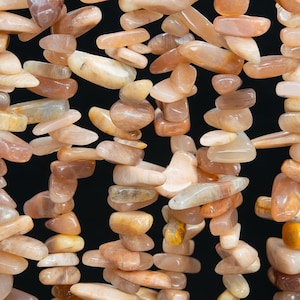 Genuine Natural Orange Moonstone Stick Pebble Chip Gemstone Beads 5mm 6mm 7mm Round AA Quality Loose Beads 7.5&quot; Strand For Bracelet(111256h)