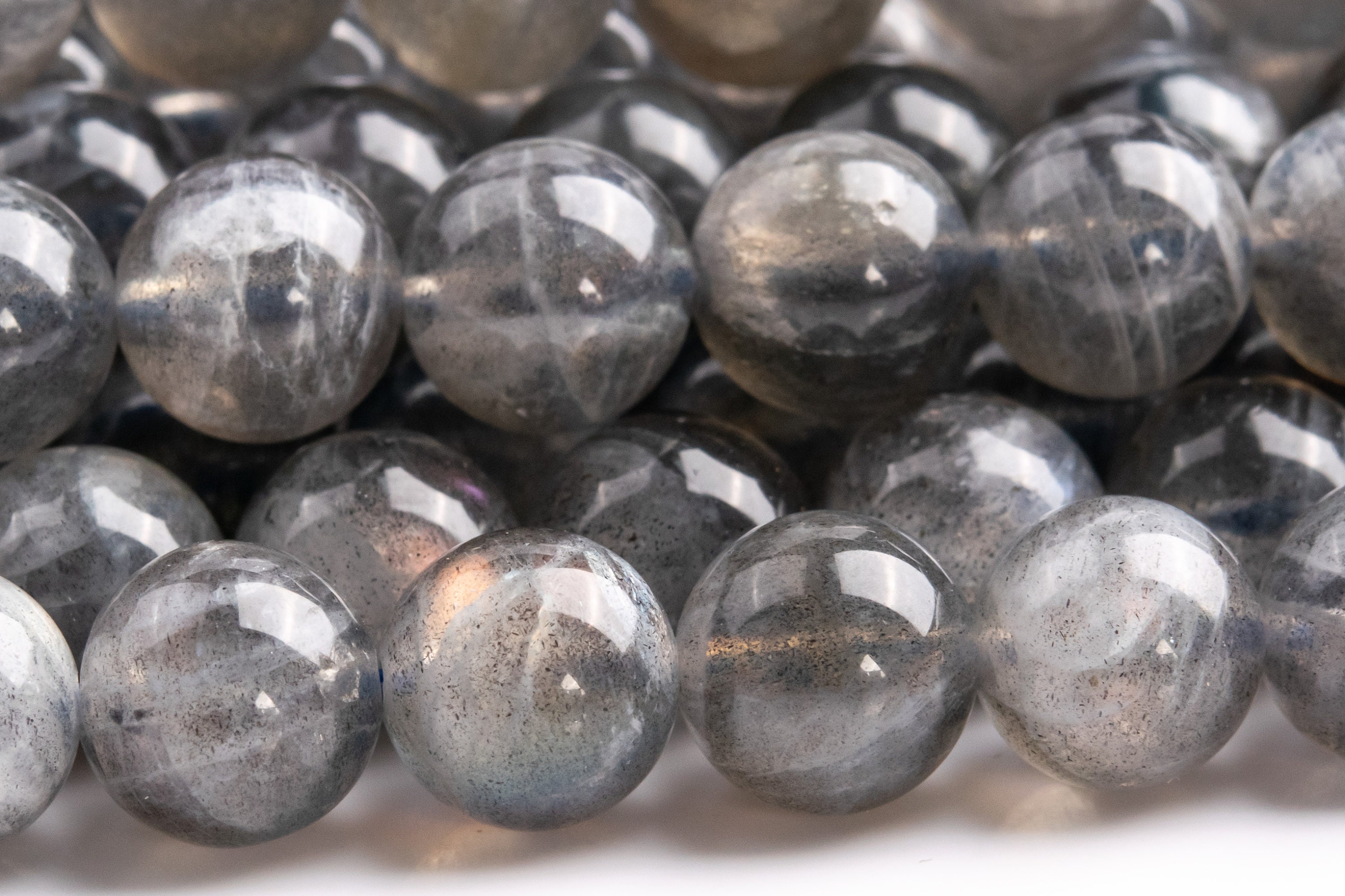 Genuine Natural Labradorite Gemstone Beads 8MM Gray Round AA