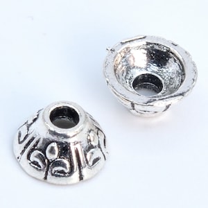50 Pcs - 7x3MM Bead Cap Antique Silver Tone Zinc Alloy Bead Cap (63182-2346)