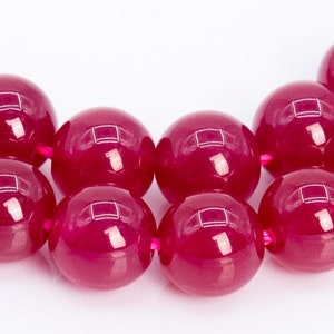 Synthetic Corundum Gemstone Beads 8MM Purple Red Round AAA Quality Loose Beads (111873)