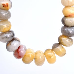 Genuine Natural Crazy Lace Agate Gemstone Beads 8x5MM Orange Cream Rondelle AAA Quality Loose Beads (106972)