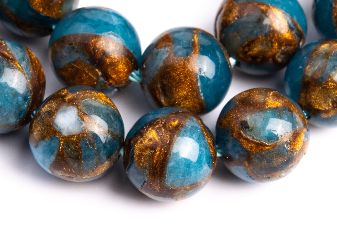Synthetic Resin Sponge Quartz Gemstone Beads 10MM Blue Round AAA