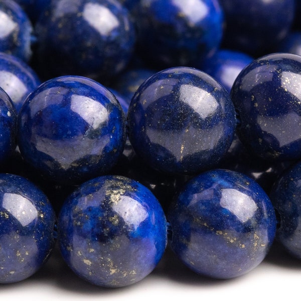 Perles de pierres précieuses en lapis-lazuli, bleu foncé, 8 mm, rondes, de qualité AA (109950)