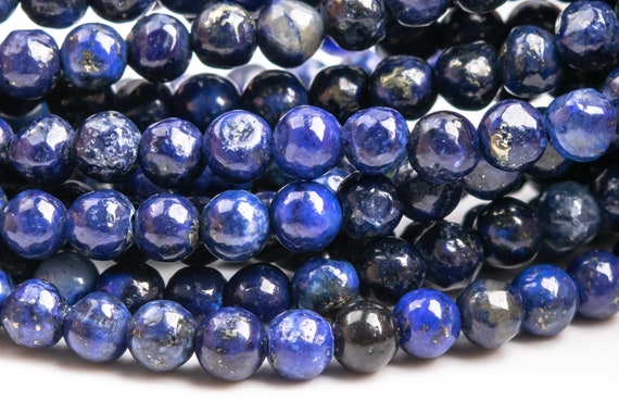 15 Natural Lapis Lazuli Round Beads – 4mm, Blue, Center-Drilled, Nickel-Free