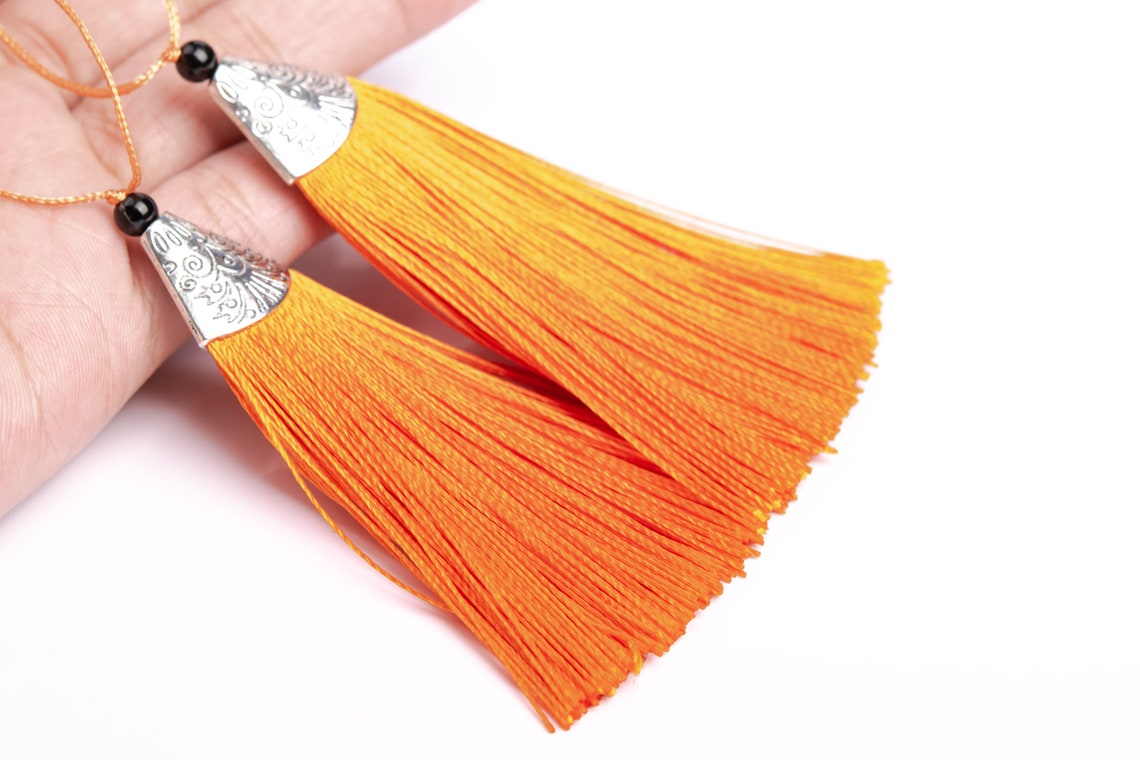 2 Pcs 2.5 / 6CM Orange Tassel Polyester Handcraft High Etsy