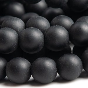 Genuine Natural Onyx Gemstone Beads 6MM Matte Black Round AAA Quality Loose Beads (111807)