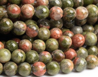 Unakite Jasper Gemstone Faceted Round Beads 15.5'' 4mm 6mm 8mm - Foto 4