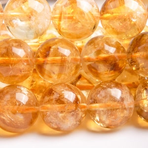 Genuine Natural Citrine Gemstone Beads 12MM Brown Yellow Cloudy Round A Quality Loose Beads (119557)