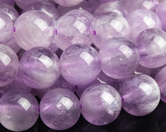 Genuine Natural Amethyst Gemstone Beads 8MM Lavender Round AA Quality Loose Beads (101713)