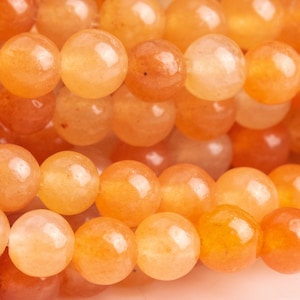 Aventurine Gemstone Beads 4MM Orange Round AAA Quality Loose Beads (100125)