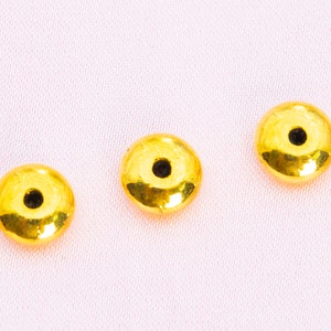 10 Pcs 8MM Gold Tone Rondelle Spacer Beads 64389-2489 image 1