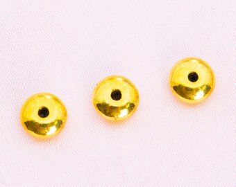 10 Pcs - 8MM Gold Tone Rondelle Spacer Beads (64389-2489)