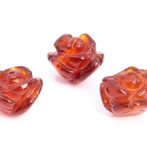 5 Pcs - 8MM Red Agate Beads Grade AAA Natural Rose Carved Gemstone Flower Beads (112567)