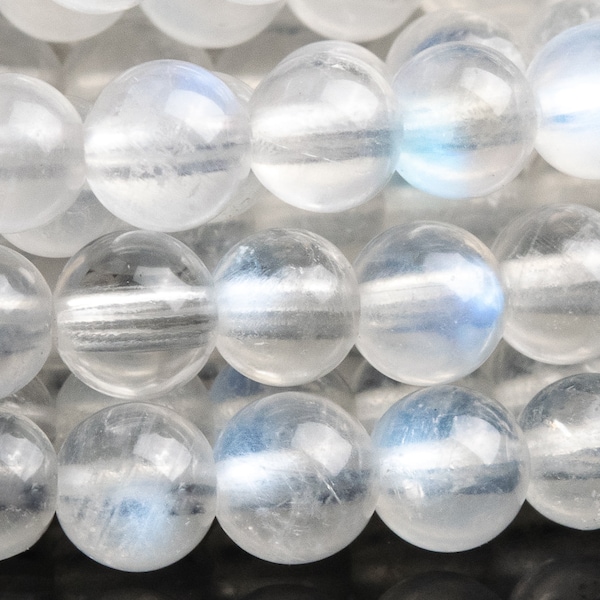 Genuine Natural Moonstone Gemstone Beads 4MM Blue Flash Round AAA Quality Loose Beads (101789)