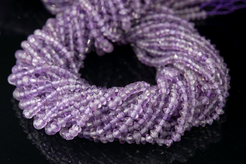3x2MM Amethyst Beads Grade AAA Genuine Natural Faceted Rondelle Gemstone Loose Beads 111439 196 Pcs