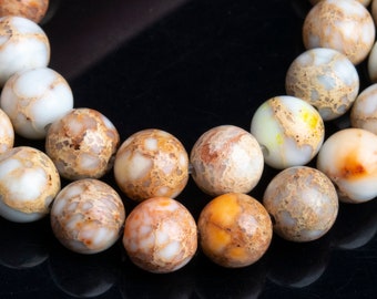 100 / 50 Pcs - 4MM Milky White Sea Sediment Imperial Jasper Beads Grade AAA Round Gemstone Loose Beads (116958)