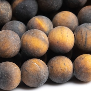 Genuine Natural Tiger Eye Gemstone Beads 6MM Yellow Round A Quality Loose Beads (100245)