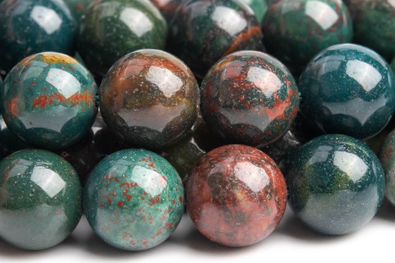 Genuine Natural Blood Stone Gemstone Beads 10MM Dark Green Round AAA Quality Loose Beads 103474 Etsy Ireland