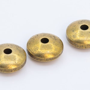 10 Pcs - 9MM Copper Tone Rondelle Spacer Beads (64396-2489)