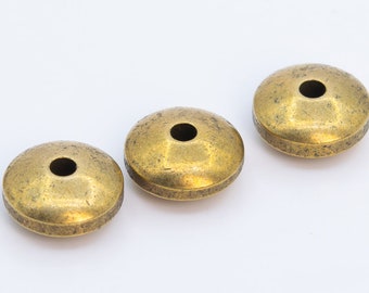 10 Pcs - 9MM Copper Tone Rondelle Spacer Beads (64396-2489)