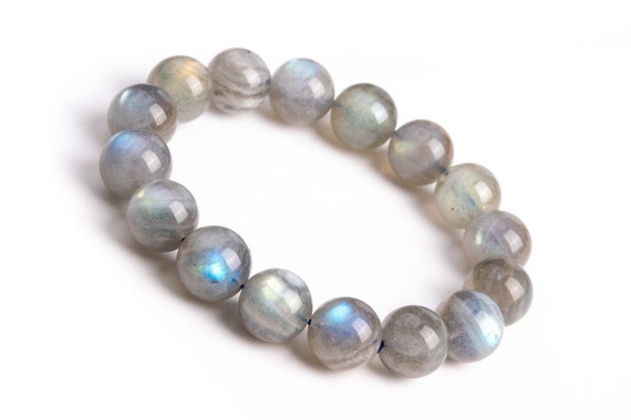 16 個 - 13 MM グレー ラブラドライト ブレスレット