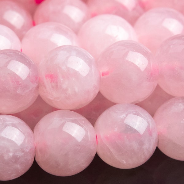 Perles naturelles de pierres précieuses de quartz rose de Madagascar, véritables perles rondes de qualité AAA, 6 mm (101714)