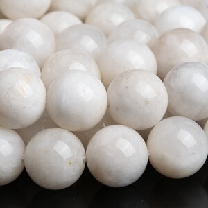 Genuine Natural Rainbow Moonstone Gemstone Beads 8MM White Round AB Quality Loose Beads (119656)