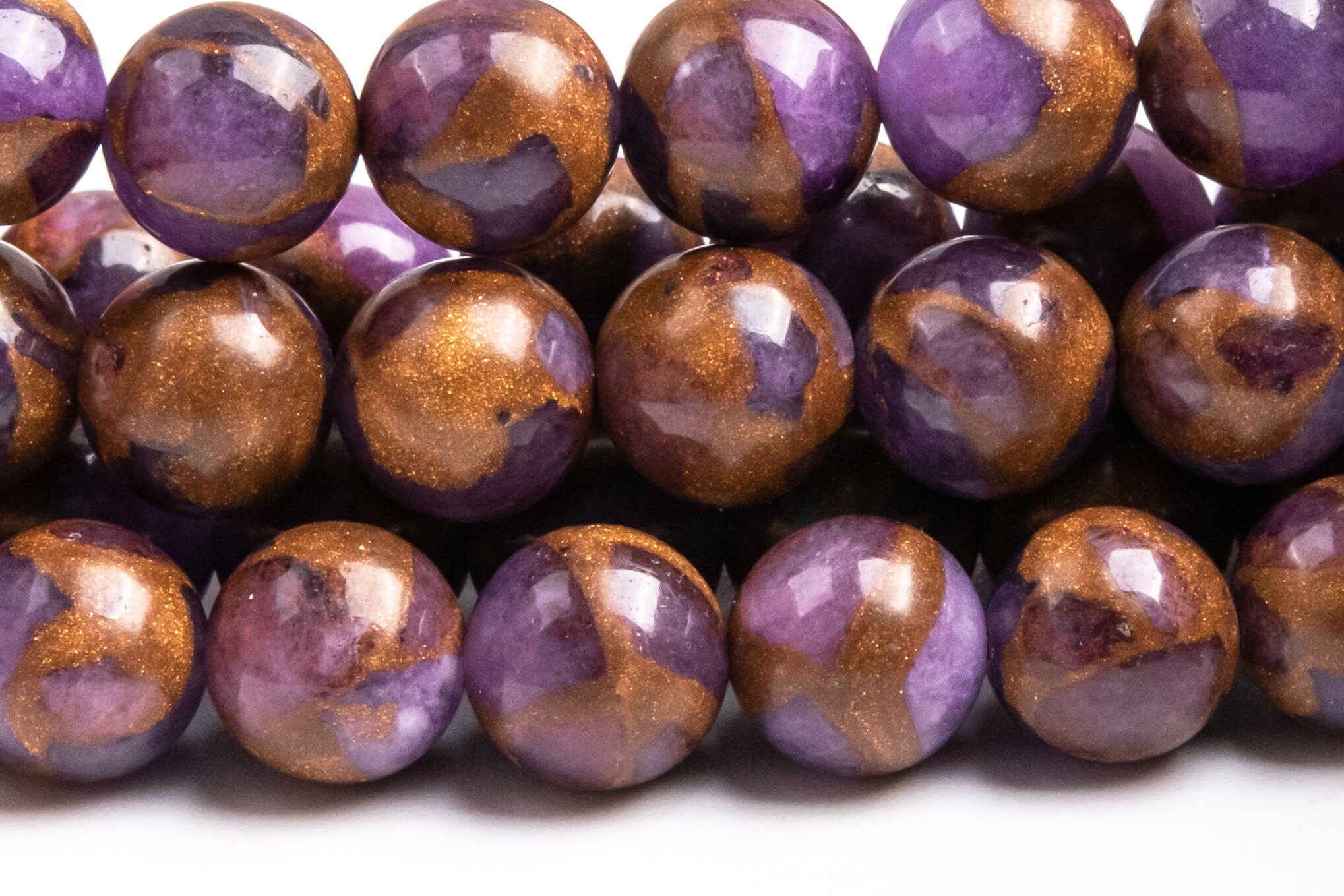 Synthetic Resin Sponge Quartz Gemstone Beads 8MM Purple Round Etsy