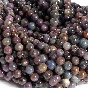 Genuine Natural Ruby Sapphire Gemstone Beads 6MM 6-7MM 7-8MM 8MM Multicolor Round A Quality Loose Beads