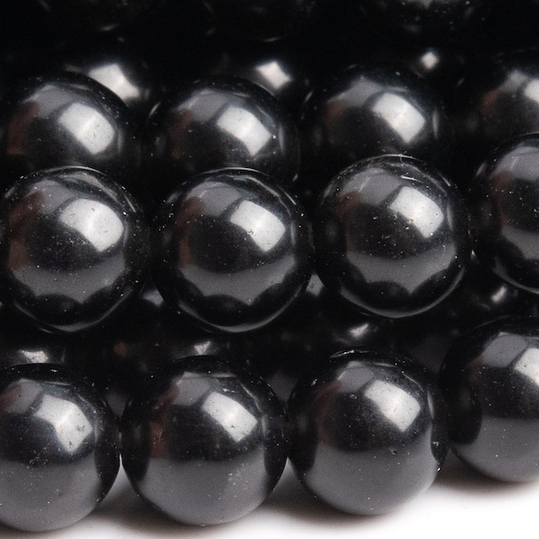 Genuine Natural Obsidian Gemstone Beads 6MM Black Round A Quality Loose Beads (101311)