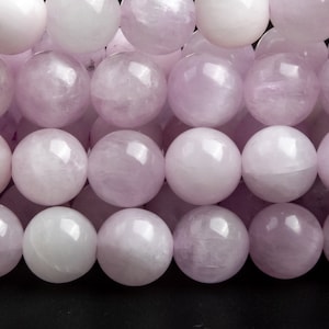 Genuine Natural Kunzite Gemstone Beads 6-7MM Purple Round AA Quality Loose Beads (123932)