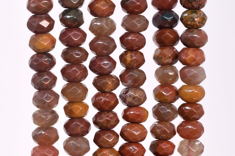 108923 6x4MM Ocean Fossil Agate Beads Grade AAA Genuine Natural Faceted Rondelle Gemstone Loose Beads 87 42 Pcs