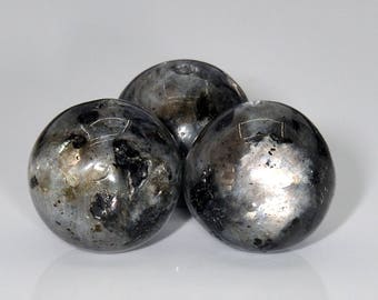 Genuine Natural Larvikite Gemstone Beads 12MM Black Labradorite Round A Quality Loose Beads (101719)