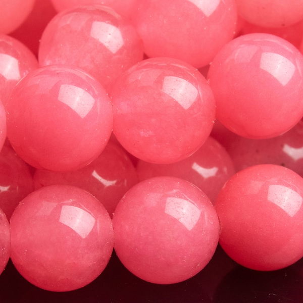 Jade Gemstone Beads 8MM Rose Pink Round AAA Quality Loose Beads (104142)