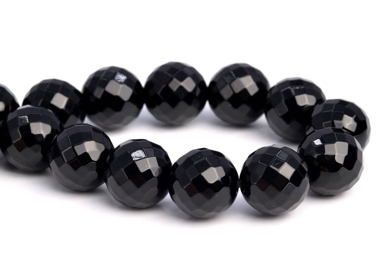 103437 10MM Black Agate Beads Grade AAA Genuine Natural Micro Faceted Round Gemstone Loose Beads 37 19 Pcs