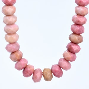 Genuine Natural Rhodonite Gemstone Beads 8x5MM Haitian Flower Faceted Rondelle AAA Quality Loose Beads (106975)