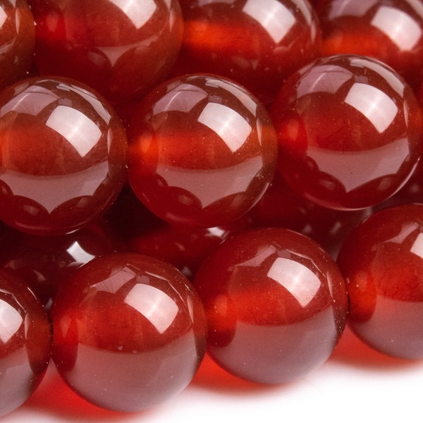 Genuine Natural Carnelian Gemstone Beads 8MM Red Round AAA Quality Loose Beads (101106)