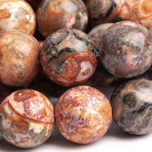 Genuine Natural Leopard Skin Jasper Gemstone Beads 10MM Multicolor Round AAA Quality Loose Beads (102875)