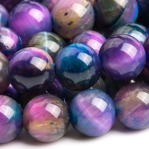 Tiger Eye Gemstone Beads 6MM Cat Eye Aurora Round AAA Quality Loose Beads (116001)