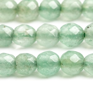 Genuine Natural Aventurine Gemstone Beads 4MM Green Faceted Round AAA Quality Loose Beads (100634)