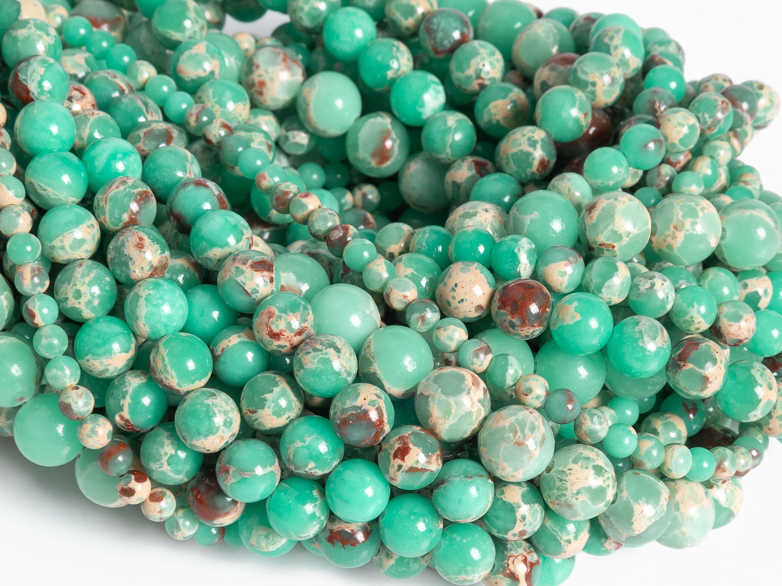 Green Sea Sediment Jasper Gemstone Beads 4MM 6MM 8MM 10MM Green Round AAA Quality Loose Beads
