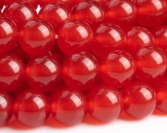 Malaysian Jade Gemstone Beads 8MM Chilli Red Round AAA Quality Loose Beads (116735)