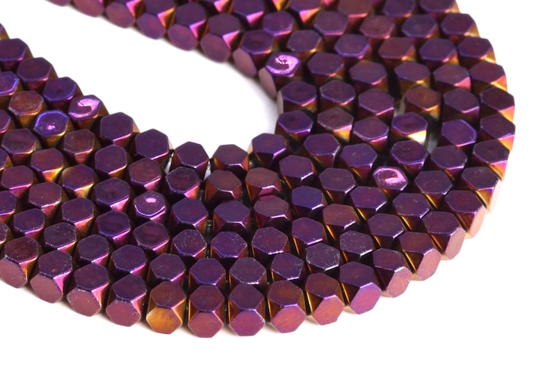 3MM Purple Hematite Beads Octagon Cube Grade AAA Natural Gemstone Loose Beads 149 Pcs 104697